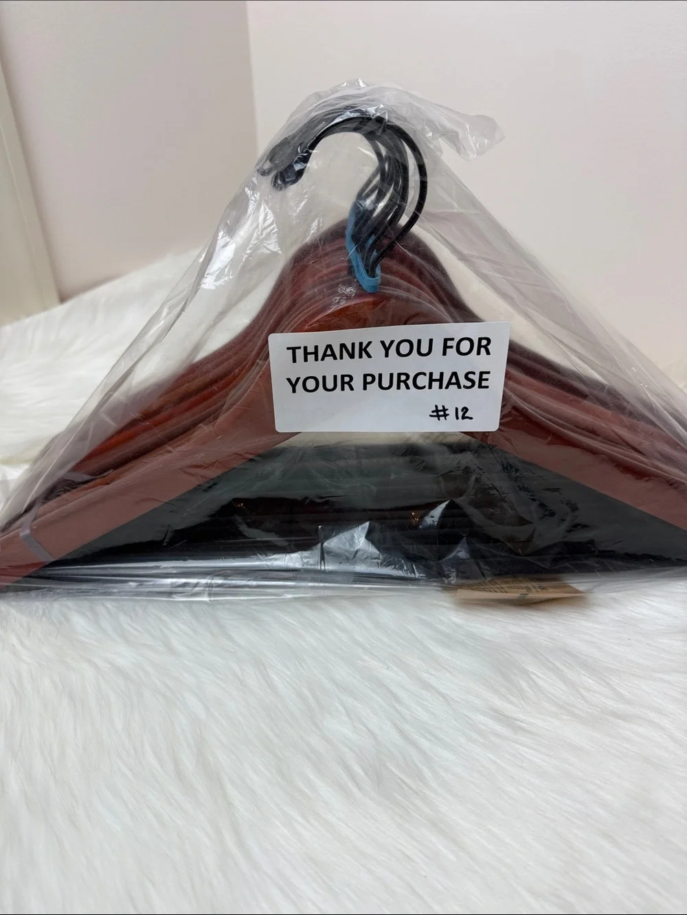 Brookstone Premium Wooden Hangers with Bar in Mahogany  - Set of 10